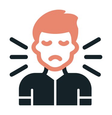 Korkmuş adam simgesi, korku konsepti, vektör illüstrasyonu