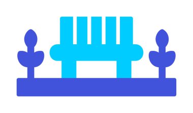 Park bankının ikonu. Düz renk tasarımı. vektör illüstrasyonu