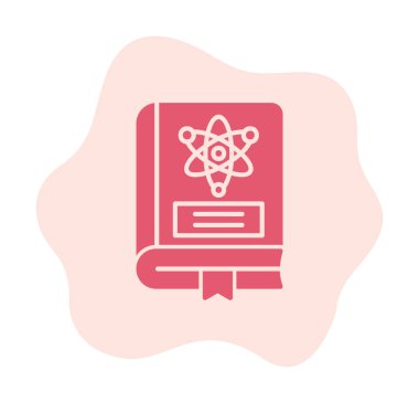 Fizik Kitabı vektör illüstrasyonu, simge ögesi arkaplanı