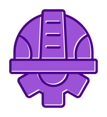 Güvenli Miğfer Düz Vektör Simgesi.                        