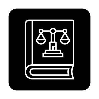 Adalet kitabı simgesi, vektör illüstrasyonu