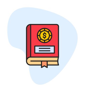 Basit Finansal Kitap simgesi, vektör illüstrasyonu