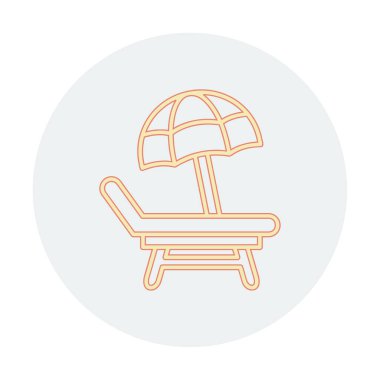 Plaj Sandalyesi Web simgesi, vektör illüstrasyonu