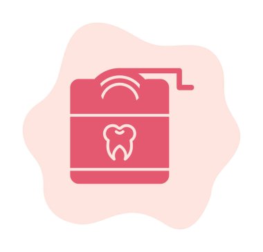 Diş ipi ikonu. Diş hekimi vektör illüstrasyonu.