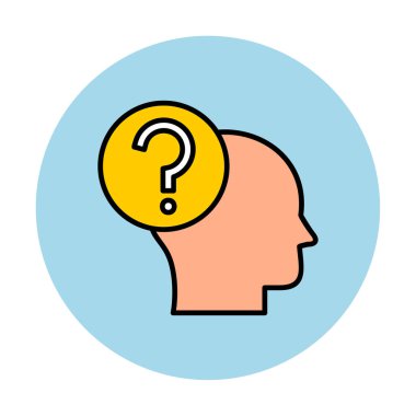 İnsan başlı soru işareti, satır biçimi simgesi 