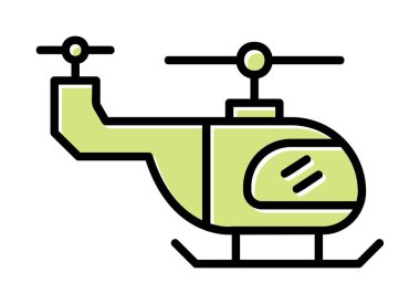 Helikopter düz simgesi, vektör çizim 