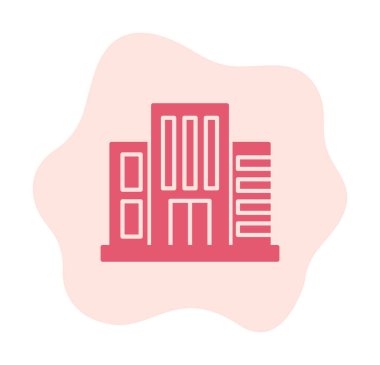 Otel binası ikon vektör illüstrasyonu                 