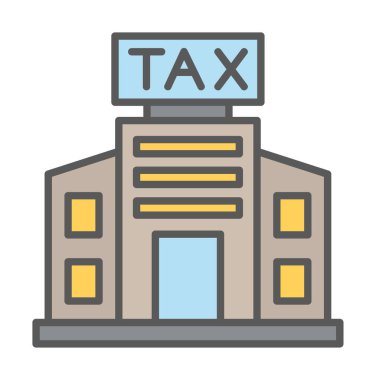 Vergi Dairesi Binası. Web simgesi basit illüstrasyon