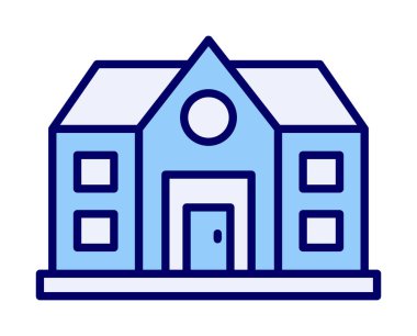 ev düz simgesi, vektör illüstrasyonu 