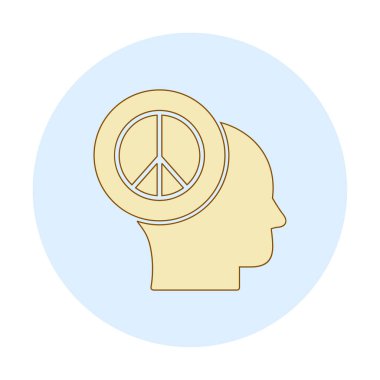 kafa simgesi barış sembolü, vektör illüstrasyonu basit tasarım