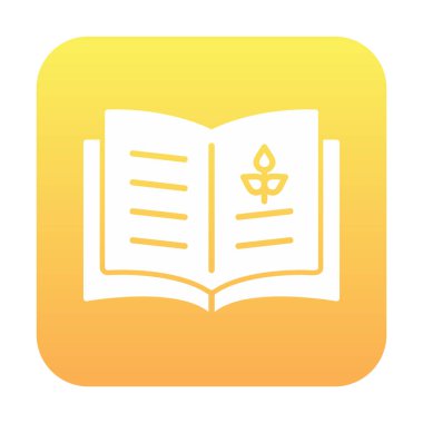 Biyoloji kitabı ikonu vektör illüstrasyonu