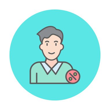 Erkek istihdam avatarının vektör illüstrasyonu 