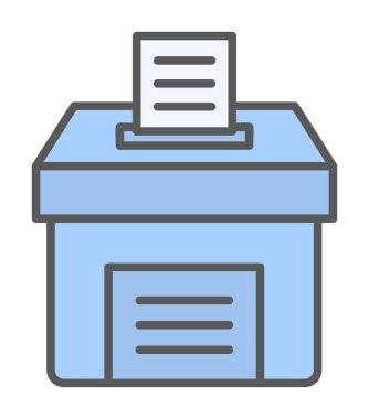 Oy kutusu. taslak vektör simgesi düz illüstrasyon 