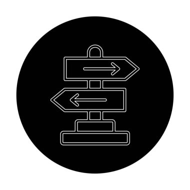 Yön düz simge, vektör illüstrasyonu