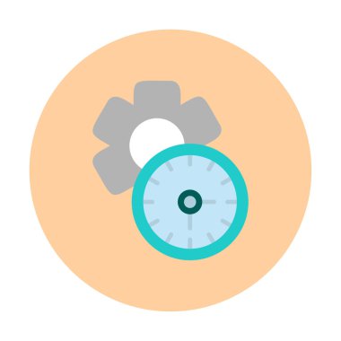 Çalışma Zamanı web simgesi vektör illüstrasyonu