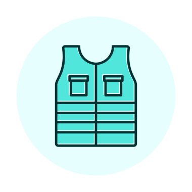 Güvenlik Ceketi Web simgesi, vektör illüstrasyonu