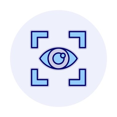 Vizyon düz simgesi, vektör çizim