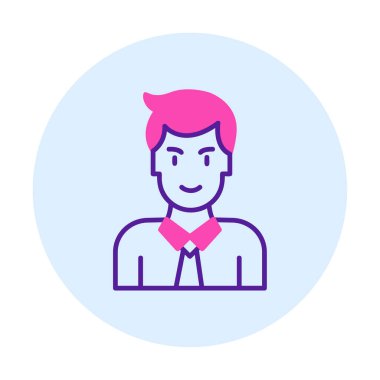 Man web simgesi, vektör illüstrasyonu 