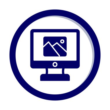 Comoputer galeri simgesi, vektör illüstrasyonu