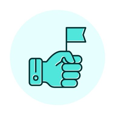 Bayrak tutan el, vektör