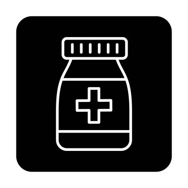 Düz tarzda ilaç şişesi simgesi 