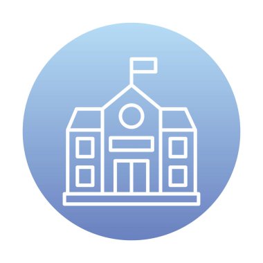 Okul binası simgesi, vektör illüstrasyonu