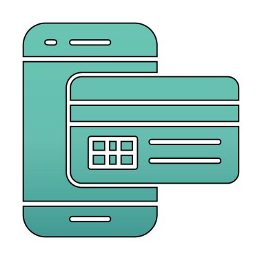 Kart ödemesi. Mobil ödeme ana hatları vektör simgesi