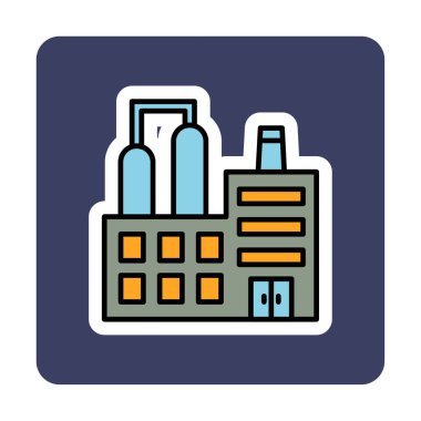 Factory icon, vector illustration simple design