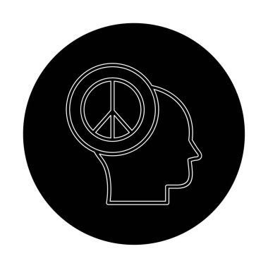 kafa simgesi barış sembolü, vektör illüstrasyonu basit tasarım