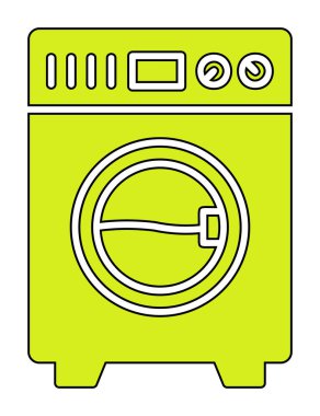 çamaşır makinesi simgesi. Basit resimleme
