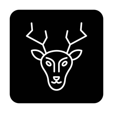 Geyik. Web simgesi basit illüstrasyon