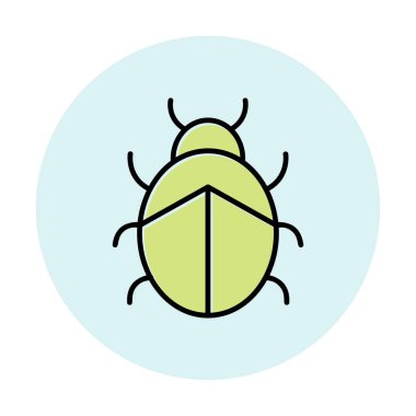  Basit düz uğur böceği vektör çizimi 