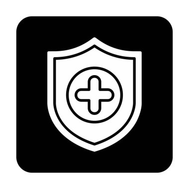 Basit Tıbbi Sigorta simgesi, vektör illüstrasyonu