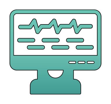 Ses çizgisi simgesi ile bilgisayar izleyicisinin vektör illüstrasyonu