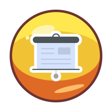 Sunum tahtası simgesi, vektör illüstrasyonu