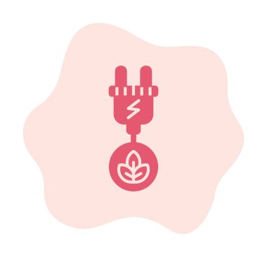 elektrik prizi, Yeşil Enerji simgesi, taslak illüstrasyon                  