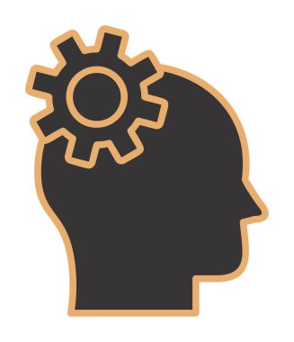 Düşünen baş simgesi, vektör çizimi basit tasarım