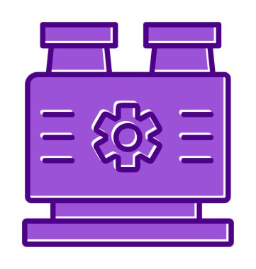 Basit Fabrika Makine simgesi vektör çizimi  