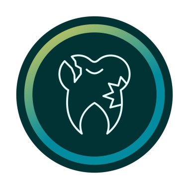 Diş ikonu vektör illüstrasyonunu taşır 