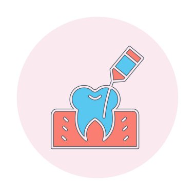 Kök Kanal Tedavi simgesi, vektör illüstrasyonu 