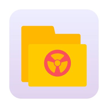 Radyoaktif işaret ağı simgesi, vektör illüstrasyonlu dizin