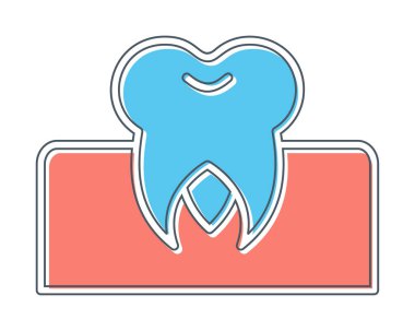 Azı dişi simgesi, vektör illüstrasyonu  