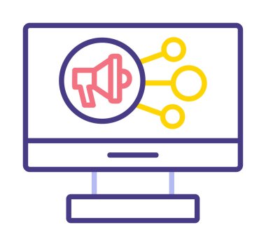 vektör Sosyal Ortam simgesi illüstrasyonu                