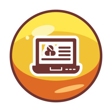 ekranda haplar olan dizüstü bilgisayar, vektör çizimi tasarımı