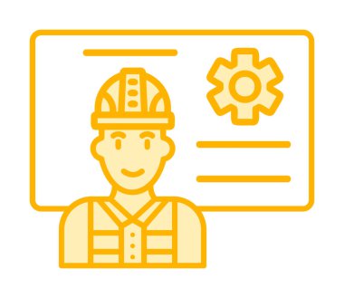 Mimar, sunum simgesi vektör illüstrasyonu yapıyor 