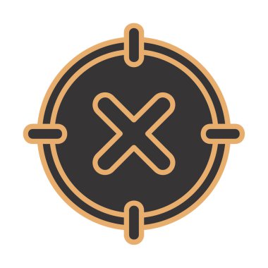  Çember simgesinde konsantrasyon ya da çapraz çizgi yok, vektör illüstrasyonu 