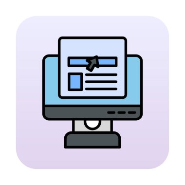 çevrimiçi haber simgesi vektör illüstrasyonu               