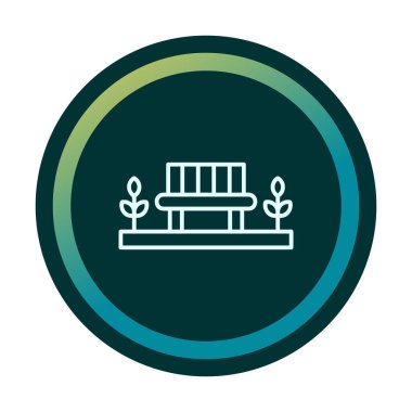 Park bankının ikonu. Düz renk tasarımı. vektör illüstrasyonu