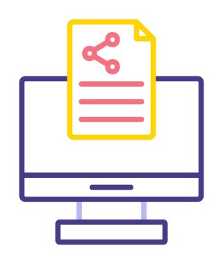 Simge paylaşım vektörlü düz bilgisayar