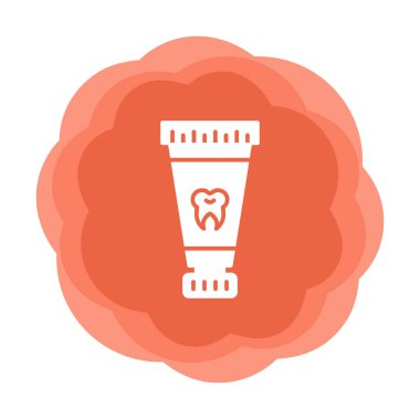 Basit diş macunu simgesi, vektör illüstrasyonu